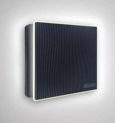 B&Q - CubeTECH® Led 4" Inch Bathroom Extractor Fan With Timer Overrun DelayGrooved Black Abs PanelWarm White Led Light