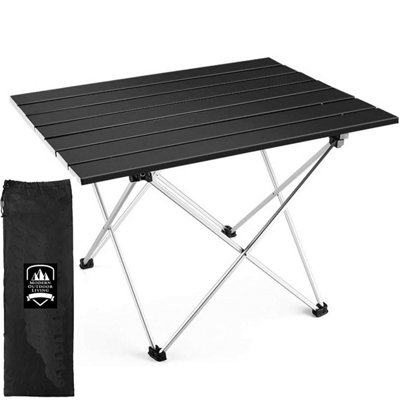 Modern Outdoor Living Large Aluminium Folding Camping Table - Portable Aviation Grade Picnic Table - Black - Image 4