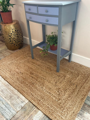 Second Nature Online Dhaka Rustic Area Rug Hand Woven Mat With Natural Fibre Indian Jute Flat PileLarge Medium Small & Runner Neutral Floor Covering from B&Q