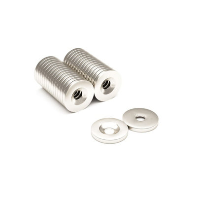 Magnet Store 14mm X 3.6mm (3.5mm Hole) Countersunk Neodymium Magnet N42 (Pull 3.52Kg)100 Magnet(S) from B&Q