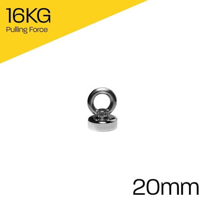 Magnet Store 20mm Neodymium Fishing Magnet Pot Magnet (16Kg Pull) from B&Q