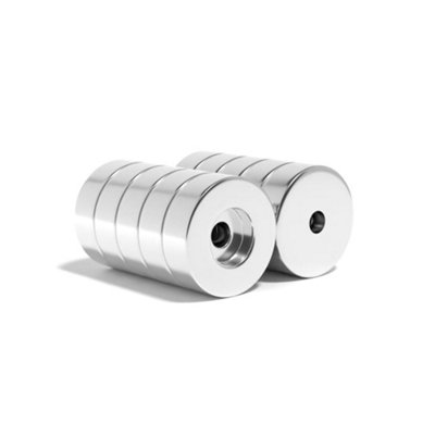 Magnet Store 30Mm X 10Mm X (5.5Mm Hole) Counterbore Neodymium Magnet N52 (Pull 26Kg) - 50 Magnet(S)