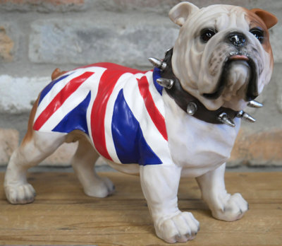 Animal Crackers British Bulldog Dog In Union Jack Coat Figurine Home Or Garden Decoration from B&Q