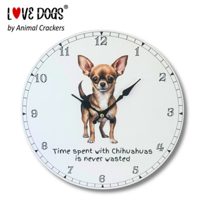 Animal Crackers Dog Breeds Clock With 'time Spent With Chihuahuas Is Never Wasted' Wording from B&Q