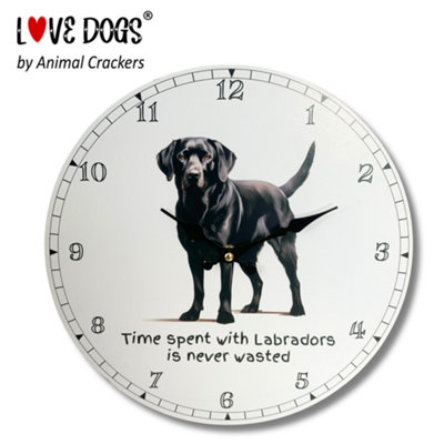 Animal Crackers Dog Breeds Clock With 'time Spent With Labradors Is Never Wasted' Wording from B&Q