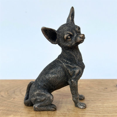 Animal Crackers Chihuahua Figurine In Solid Cold Cast BronzeGift Boxed from B&Q