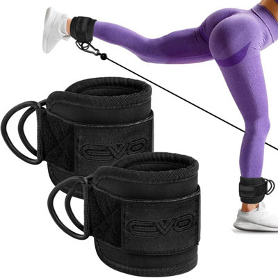 Pair Of Ankle Straps For Cable MachinesPadded Cable Kickback Ankle Strap For Glute Workouts from B&Q