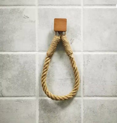 Nail-Free Jute Rope Paper Toilet Roll Towel Holders from B&Q