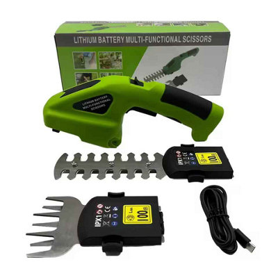 Cordless 7.2V Electric Grass Trimmer & Hedge Trimmer With Rechargeable Battery2 In 1 Handheld Shrub Trimmer from B&Q