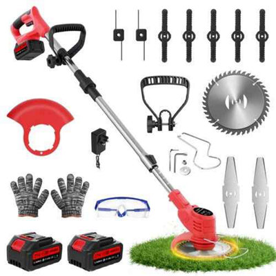 Electric Cordless Grass Trimmer 24V With 2 Batteries Garden Edger Weed Cutter from B&Q