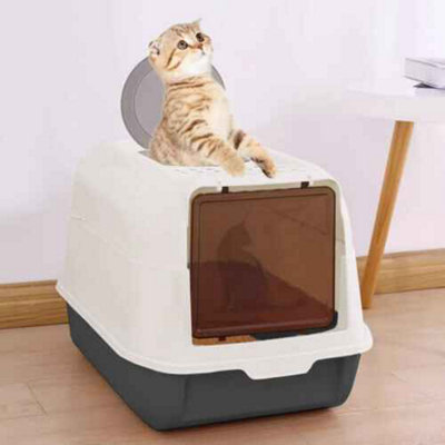 Large Cat Litter Box Self Cleaning Pan Drawer Anti-Splashing Cat Potty Tray With ScoopDouble Entrance from B&Q