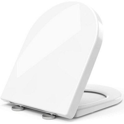 D Shape Toilet Seat Soft Close Toilet Seat With Quick Release Top Fix 360 Adjustable Hinges from B&Q