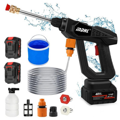 48V 1500W Portable Cordless Car High Pressure Washer With 2X BatteriesJet Water Wash Cleaner Gun from B&Q