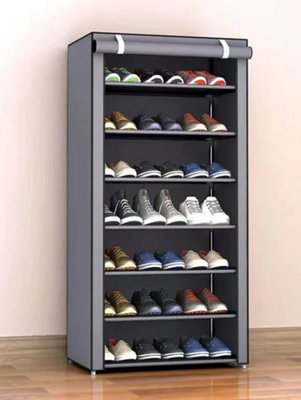  - 10 Tier Grey Shoe Rack/cabinet With Fabric Included