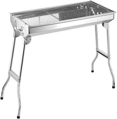  - Folding Charcoal Bbq Grill Stainless Steel Outdoor Picnic Cooking With Skewers