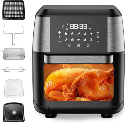 12L 1750W Air Fryer Baskets Digital Healthy Cooker Kitchen Oven Low Fat from B&Q