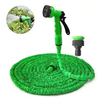 Expandable Magic Hose 50Ft  Anti Kink Garden Pipe With Multi Function Spray Nozzle from B&Q