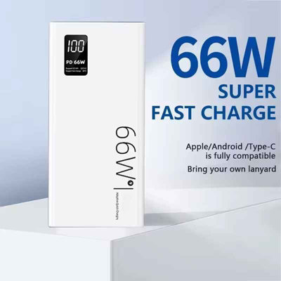 B&Q Portable 20,000Mah Power Bank Pack Fast Charger 2 Usb Battery For Mobile Phone