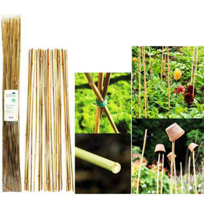 20 X Bamboo Canes Garden 120Cm Strong Thick Plant 4Ft Stick from B&Q