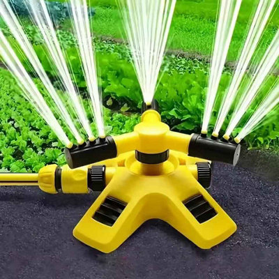 360 Degree Automatic Rotating Sprinkler Head Three-Way For Garden Yard Lawn Large Area Irrigation Sprayers Accessories from B&Q