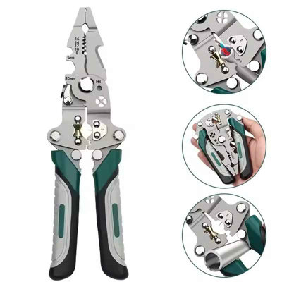 Foldable Wire Stripper Pulley Design Multi-Function Electrician Wire Splitter Wire Winding Pliers Crimping Pliers Hand Tool from B&Q