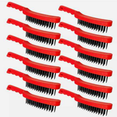 Wire Brush Set 12X Heavy Duty Cleaner Rust Remover Metal Cleaning from B&Q