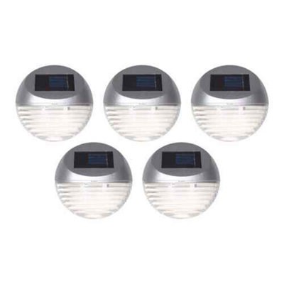  - 5-Pack Of Bright White Solar Powered Fence Lights