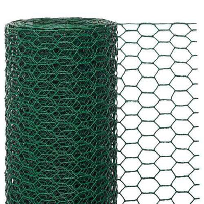 Chicken Wire Mesh Roll Pvc Coated Hexagonal Galvanized Netting Garden Fence For Poultry Pet Rabbit Chicken 5M X 0.6M from B&Q