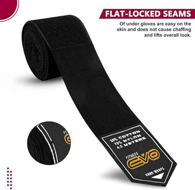 Fitness Bandages Boxing Hand Wraps Elasticated 4.5 Meter mma Martial Arts Inner Gloves Mitts Protector Muay Thai Kick Boxing from B&Q
