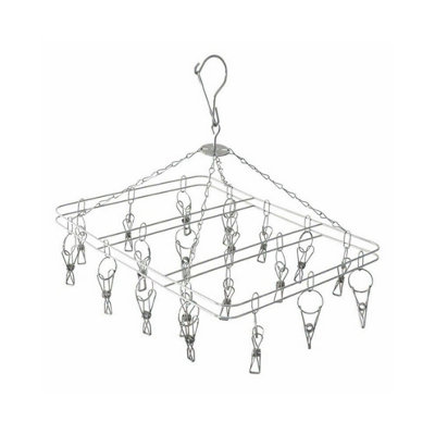 20 Pegs Stainless Steel Laundry Socks Washing Clothes Airer Dryer Rack from B&Q