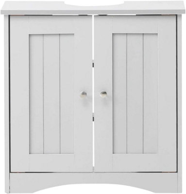 Bathroom Sink Cabinet Under Basin Vanity Storage Cupboard Unit White from B&Q