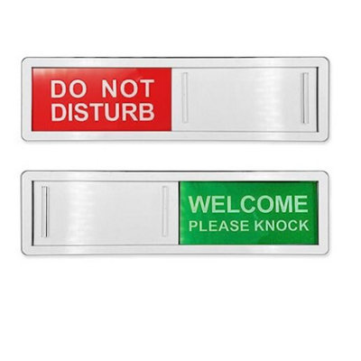 Privacy SignDo Not Disturb   Welcome Please Knock  Sliding Door Sign For Home Office Restroom ConferenceSilver from B&Q