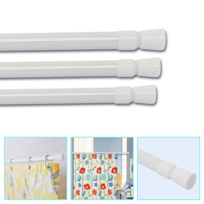 190Cm Telescopic Curtain Rod  Spring Loaded Voile Tension Rail For Easy Installation from B&Q