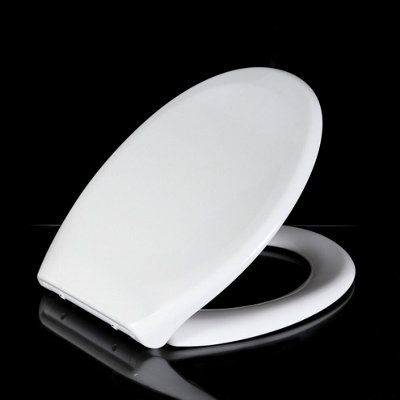  - Heavy Duty Toilet Seat Soft Close White Oval Shape Quick Release Fixing Hinges