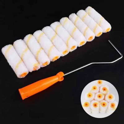 11Pcs Paint Roller Kit ,thumb Roller Core Small Corner Latex Paint RollerRoller Bracket Polyester Blend from B&Q