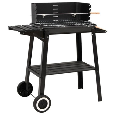  - Portable Charcoal Bbq Grill With Wheels  Heavy Duty Black Steel Smoker For Ultimate Outdoor Cooking