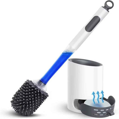  - Water Spray Silicone Toilet Brush  40Cm Long HandleRefillable Tpr Brush With Wall Mount