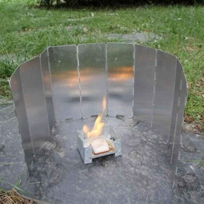 10Pcs Aluminum Camping Stove WindshieldPortable Gas Burner Wind Screen For Outdoor Cooking from B&Q