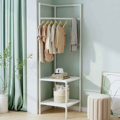  - Corner Coat And Hat Rack Multi Layer Floor Standing Hanger With Detachable Metal Storage Shelves