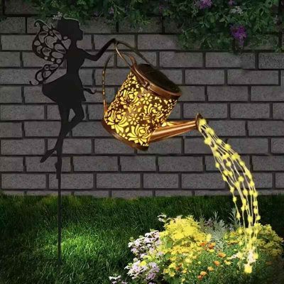 Solar Watering Can LightsOutdoor Fairy String & Kettle Projection Light from B&Q