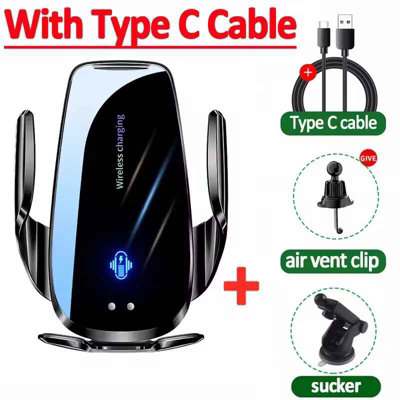  - 15W Wireless Car Charger With Automatic Infrared Phone Holder  Fast Charging For Iphone 14 13 12XiaomiSamsung