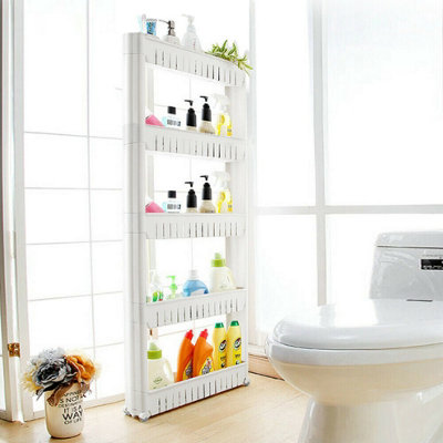  - Slim Storage Trolley Cart 5 Tier Slide Out Rack For Kitchen Or Bathroom