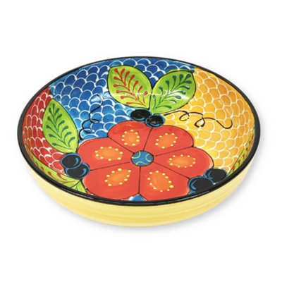 Verano Spanish Ceramics Classic Spanish Hand Painted Pattern Kitchen Dining Decor Large Bowl (Diam) 30Cm Fish Scales from B&Q