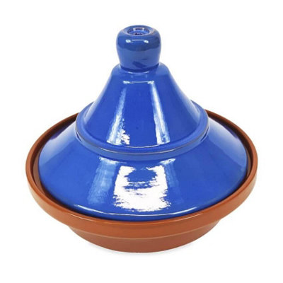 Verano Spanish Ceramics Tagine 27cm Blue - Handcrafted Ceramic Cookware - Dishwasher Safe - Image 3
