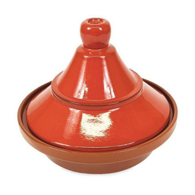 Verano Spanish Ceramics Selena Hand Dipped Glaze Red Ceramic Kitchen Dining Cookware Tagine Dish (Diam) 27Cm from B&Q