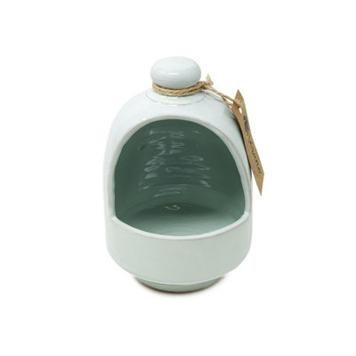 Verano Spanish Ceramics Rustic Pastel Fully Dipped Terracotta Kitchen Dining Salt Pig Green (D) 11Cm from B&Q