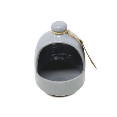 Verano Spanish Ceramics Rustic Pastel Fully Dipped Terracotta Kitchen Dining Salt Pig Grey (D) 11Cm from B&Q