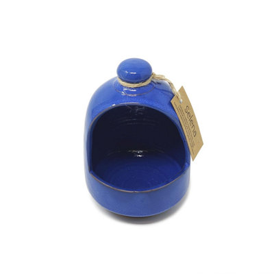 Verano Spanish Ceramics Selena Glazed Hand Dipped Solid Colour Kitchen Dining Salt Pig Blue (D) 11Cm from B&Q