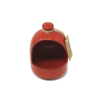 Verano Spanish Ceramics Selena Glazed Hand Dipped Solid Colour Kitchen Dining Salt Pig Red (D) 11Cm from B&Q