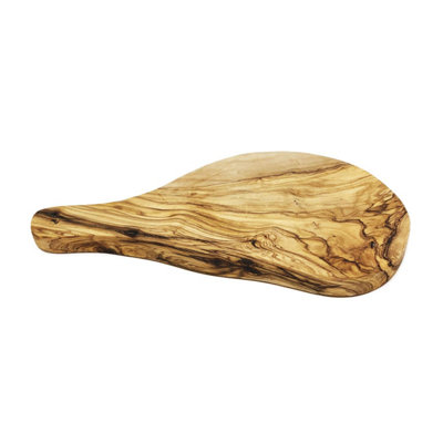 Verano Spanish Ceramics Unisex Natural Olive Wood Rustic Small Serving Board W/ Handle L 26Cm X W 12Cm In - Image 2